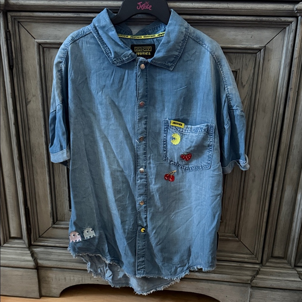 Denim Blue Short Sleeve Shirt Size 12/14